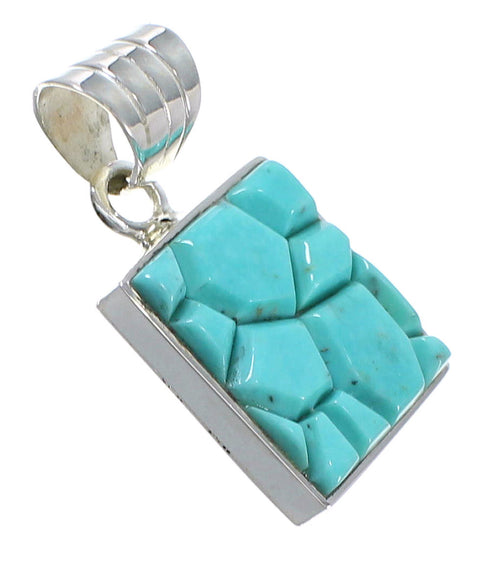 Turquoise And Silver Pendant YX73882